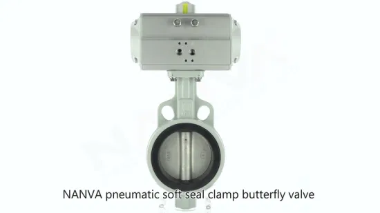 Pneumatic PTFE Butterfly Valve Stainless Steel Cricket Ink-Body Soft Seal to Clamp Butterfly Valve